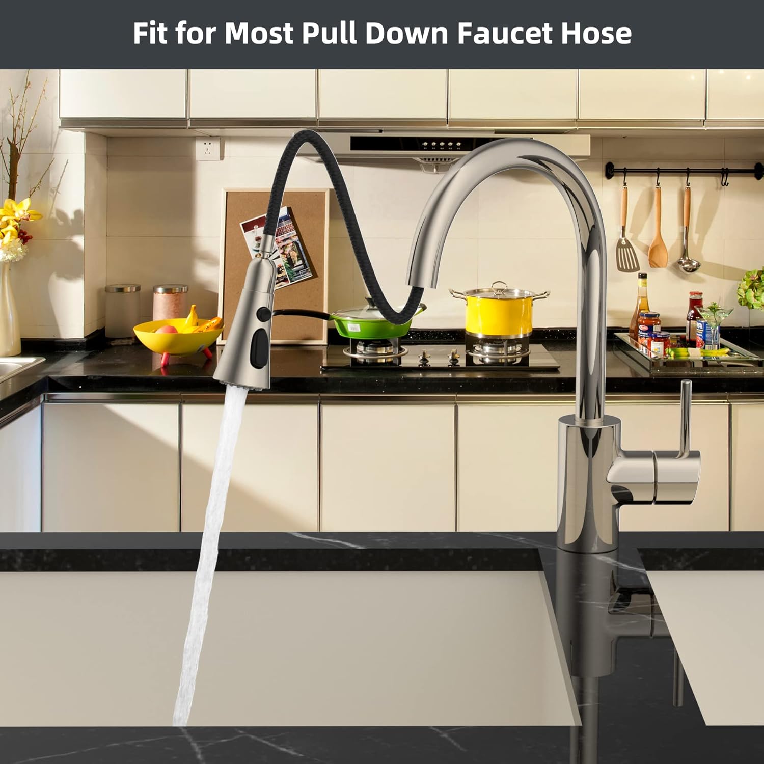 Hibbent Shop Faucet Accessories 3-Function Pull Down Kitchen Faucet Head Replacement with 12 Adapters, NSF/ANSI/CAN 61 & CUPC Certified Sink Spray Nozzle, Compatible with Moen, Delta, Kohler Faucets, Brushed Nickel 3-Function Pull Down Kitchen Faucet Head Replacement with 12 Adapters, NSF/ANSI/CAN 61 & CUPC Certified Sink Spray Nozzle, Compatible with Moen, Delta, Kohler Faucets, Brushed Nickel