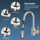 Hibbent Shop Faucet Accessories Hibbent Pull Down Faucet Head Replacement, 4-Function Kitchen Sink Spray Nozzle Replacement with 15 Adapters, Compatible with Moen, American Standard, Delta, Kohler Faucets, Brushed Nickel Hibbent Pull Down Faucet Head Replacement, 4-Function Kitchen Sink Spray Nozzle Replacement with 15 Adapters, Compatible with Moen, American Standard, Delta, Kohler Faucets, Brushed Nickel
