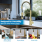 Hibbent Shop Faucet Accessories Hibbent Pull Down Kitchen Faucet Head Replacement, 3 Function Sink Faucet Sprayer Head Nozzle with 15 Adapters, Compatible with Moen, Delta, Kohler Faucets, Polished Brass Hibbent Pull Down Kitchen Faucet Head Replacement, 3 Function Sink Faucet Sprayer Head Nozzle with 15 Adapters, Compatible with Moen, Delta, Kohler Faucets, Polished Brass