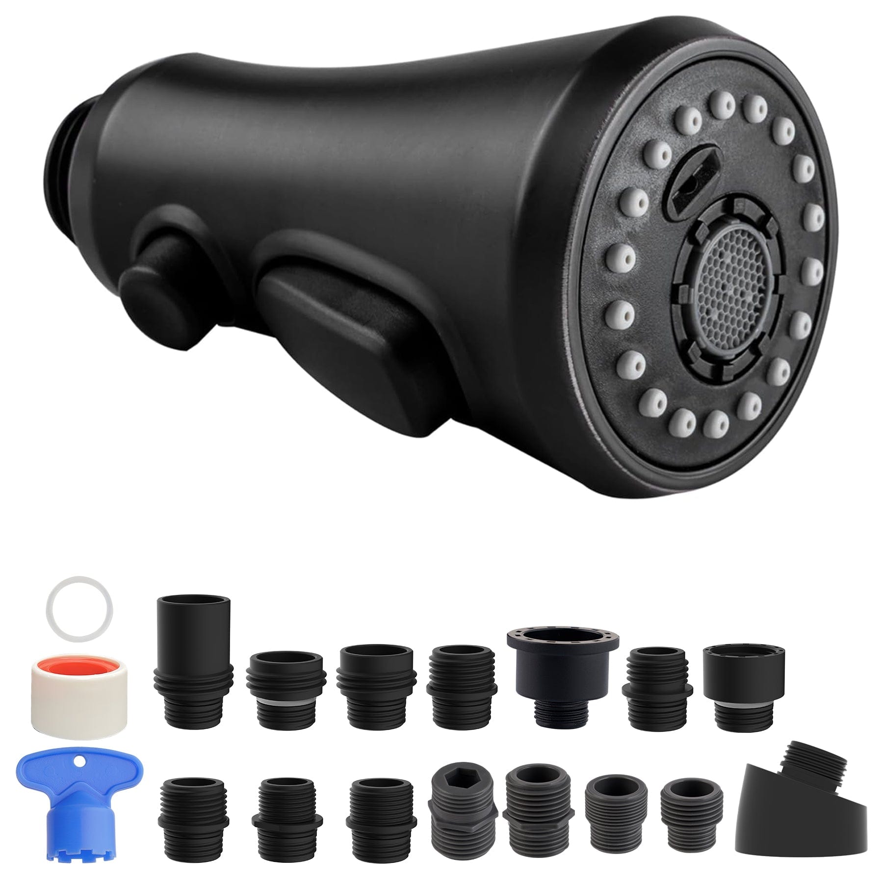 Hibbent Shop Faucet Accessories Hibbent Pull Down Spray Head for Kitchen Faucet, NSF/ANSI/CAN 61 & CUPC Certified 3-Function Spray Nozzle, 15 Adapters, Sink Faucet Head Replacement Compatible with Moen, Delta, Kohler, Matte Black Hibbent Pull Down Spray Head for Kitchen Faucet, NSF/ANSI/CAN 61 & CUPC Certified 3-Function Spray Nozzle, 15 Adapters, Sink Faucet Head Replacement Compatible with Moen, Delta, Kohler, Matte Black