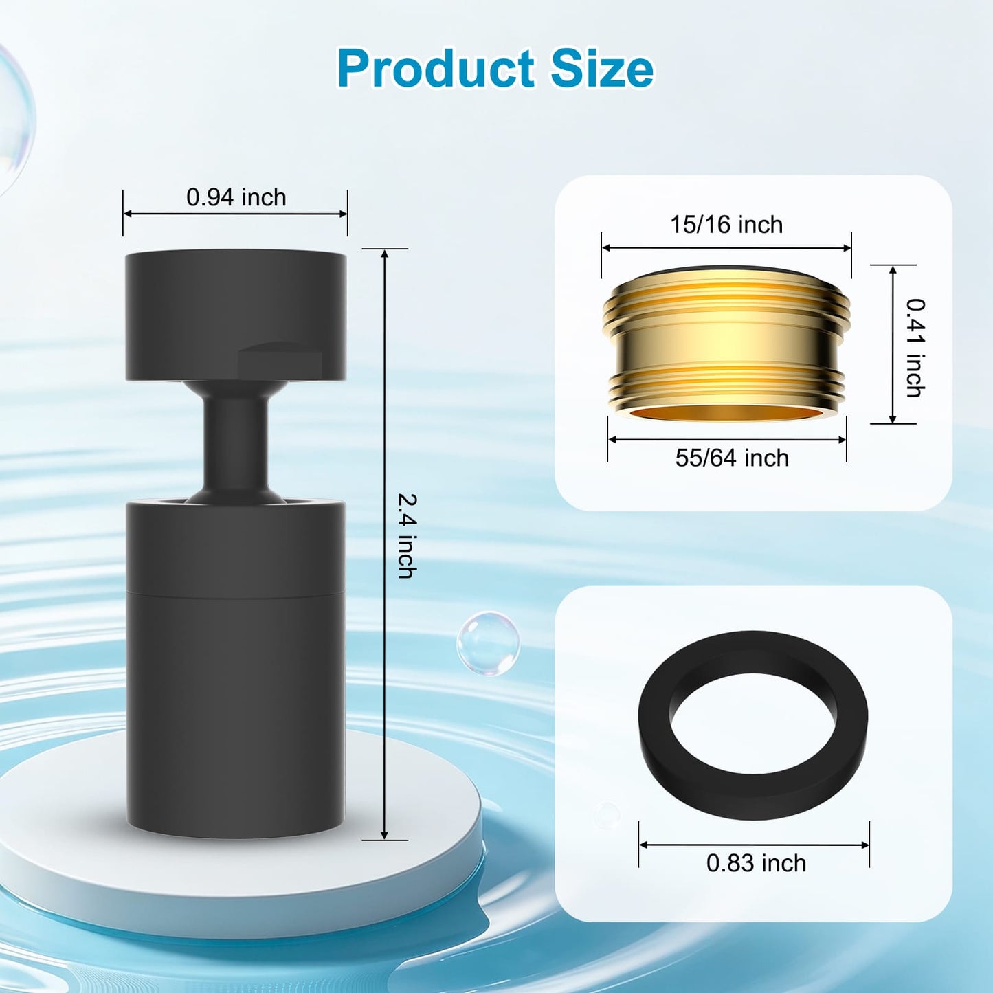Hibbent Shop Faucet Aerator Hibbent 4-Mode Faucet Aerator, Faucet Sprayer Attachment, Matte Black NSF/ANSI/CAN 372 Certified, 360° Swivel Kitchen & Bathroom Sink Aerator, Faucet Replacement Part, 55/64 Inch Female Thread Hibbent 4-Mode Faucet Aerator, Faucet Sprayer Attachment, Matte Black NSF/ANSI/CAN 372 Certified, 360° Swivel Kitchen & Bathroom Sink Aerator, Faucet Replacement Part, 55/64 Inch Female Thread