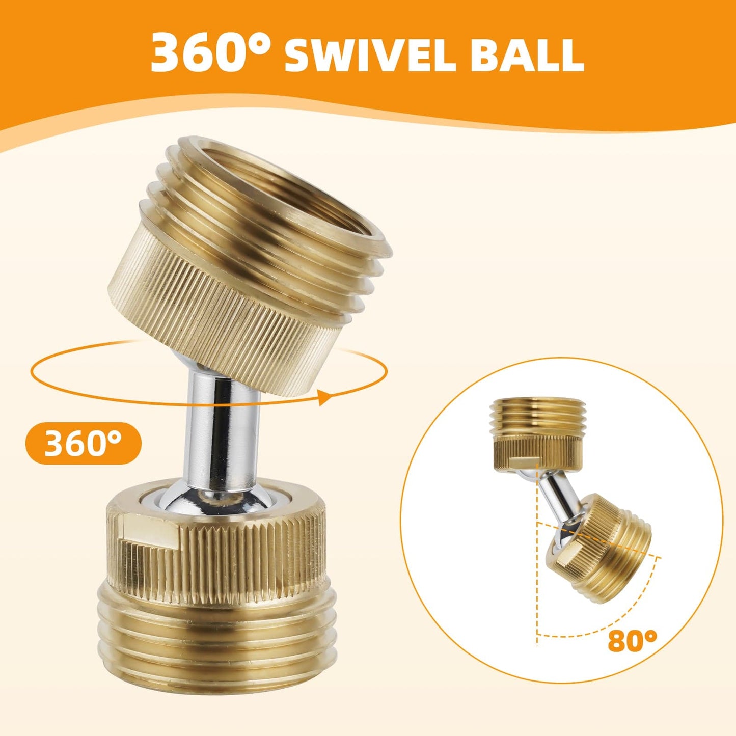 Hibbent Shop Faucet Aerator Hibbent Garden Hose Adapter, 3/4 Inch Swivel Brass Garden Hose Protector, Dual Rotation Male to Male Brass Connector with Extra 4 Washers, 2 Pack Hibbent Garden Hose Adapter, 3/4 Inch Swivel Brass Garden Hose Protector, Dual Rotation Male to Male Brass Connector with Extra 4 Washers, 2 Pack