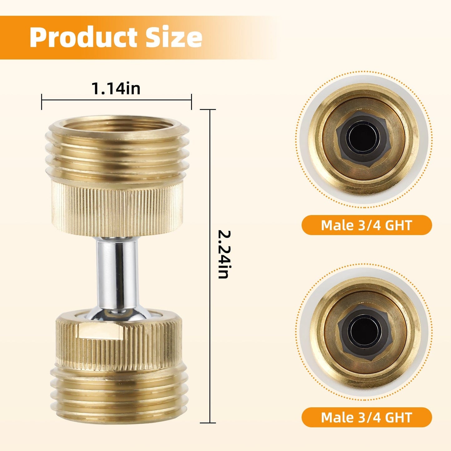 Hibbent Shop Faucet Aerator Hibbent Garden Hose Adapter, 3/4 Inch Swivel Brass Garden Hose Protector, Dual Rotation Male to Male Brass Connector with Extra 4 Washers, 2 Pack Hibbent Garden Hose Adapter, 3/4 Inch Swivel Brass Garden Hose Protector, Dual Rotation Male to Male Brass Connector with Extra 4 Washers, 2 Pack