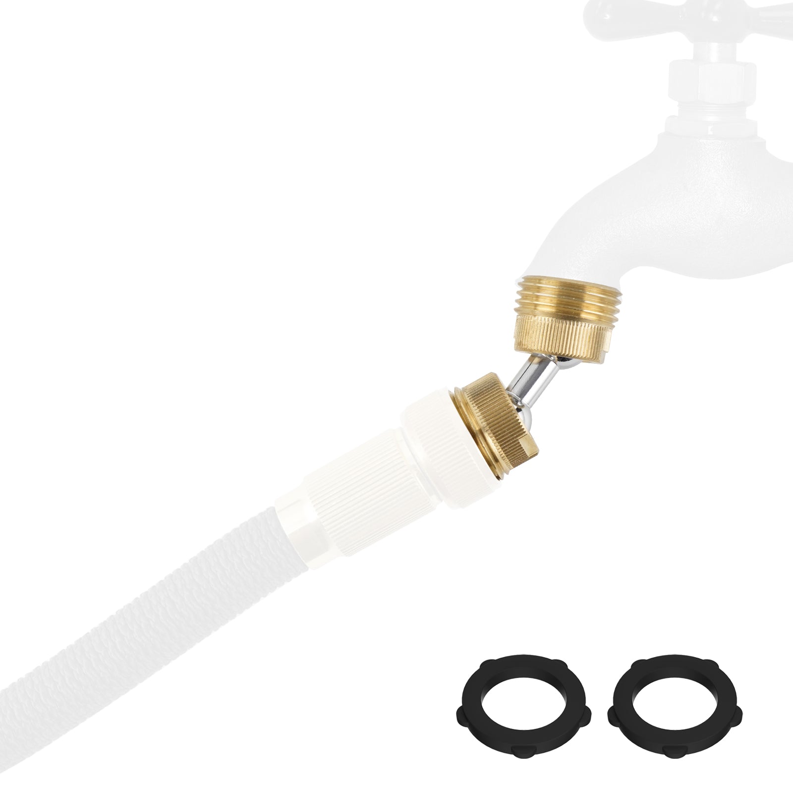 Hibbent Shop Faucet Aerator Hibbent Garden Hose Adapter, 3/4 Inch Swivel Brass Garden Hose Protector, Dual Rotation Male to Male Brass Connector with Extra 4 Washers, 2 Pack Hibbent Garden Hose Adapter, 3/4 Inch Swivel Brass Garden Hose Protector, Dual Rotation Male to Male Brass Connector with Extra 4 Washers, 2 Pack