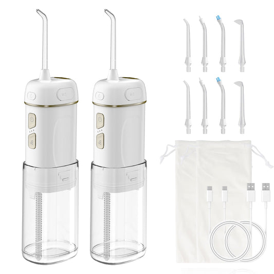 Hibbent Shop Hibbent 2 Pack Portable Cordless Water Flosser, Mini Oral Irrigator with 3 Modes & 4 Jet Tips, IPX7 Waterproof Rechargeable Travel Electric Dental Flosser for Braces Care, Sensitive Teeth, Orthodontic Hibbent 2 Pack Portable Cordless Water Flosser, Mini Oral Irrigator with 3 Modes & 4 Jet Tips, IPX7 Waterproof Rechargeable Travel Electric Dental Flosser for Braces Care, Sensitive Teeth, Orthodontic