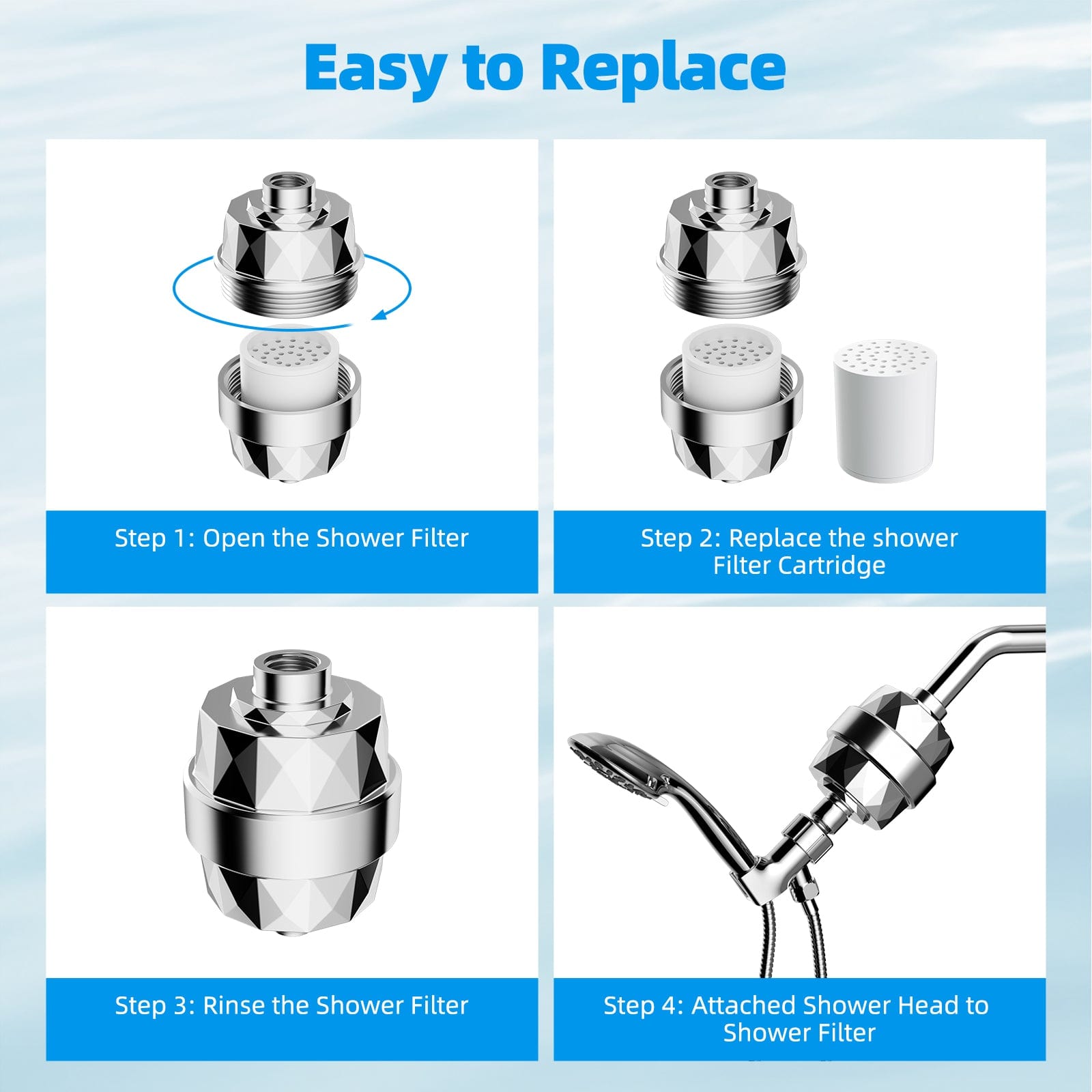 Hibbent Shop Hibbent 2 Pack Shower Filter Replacement Cartridges for Hard Water, High Output 20 Stage Shower Filter with Vitamin C to Remove Chlorine & Fluoride, Glowing Skin, Strong Nails & Shimmering Hair Hibbent 2 Pack Shower Filter Replacement Cartridges for Hard Water, High Output 20 Stage Shower Filter with Vitamin C to Remove Chlorine & Fluoride, Glowing Skin, Strong Nails & Shimmering Hair