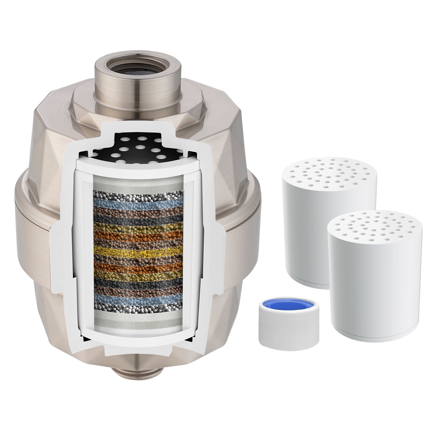 Hibbent Shop Hibbent Shower Filter for Hard Water, High Output Shower Head Filter to Remove Chlorine and Fluoride, 20 Stage Showerhead Filter with Vitamin C
