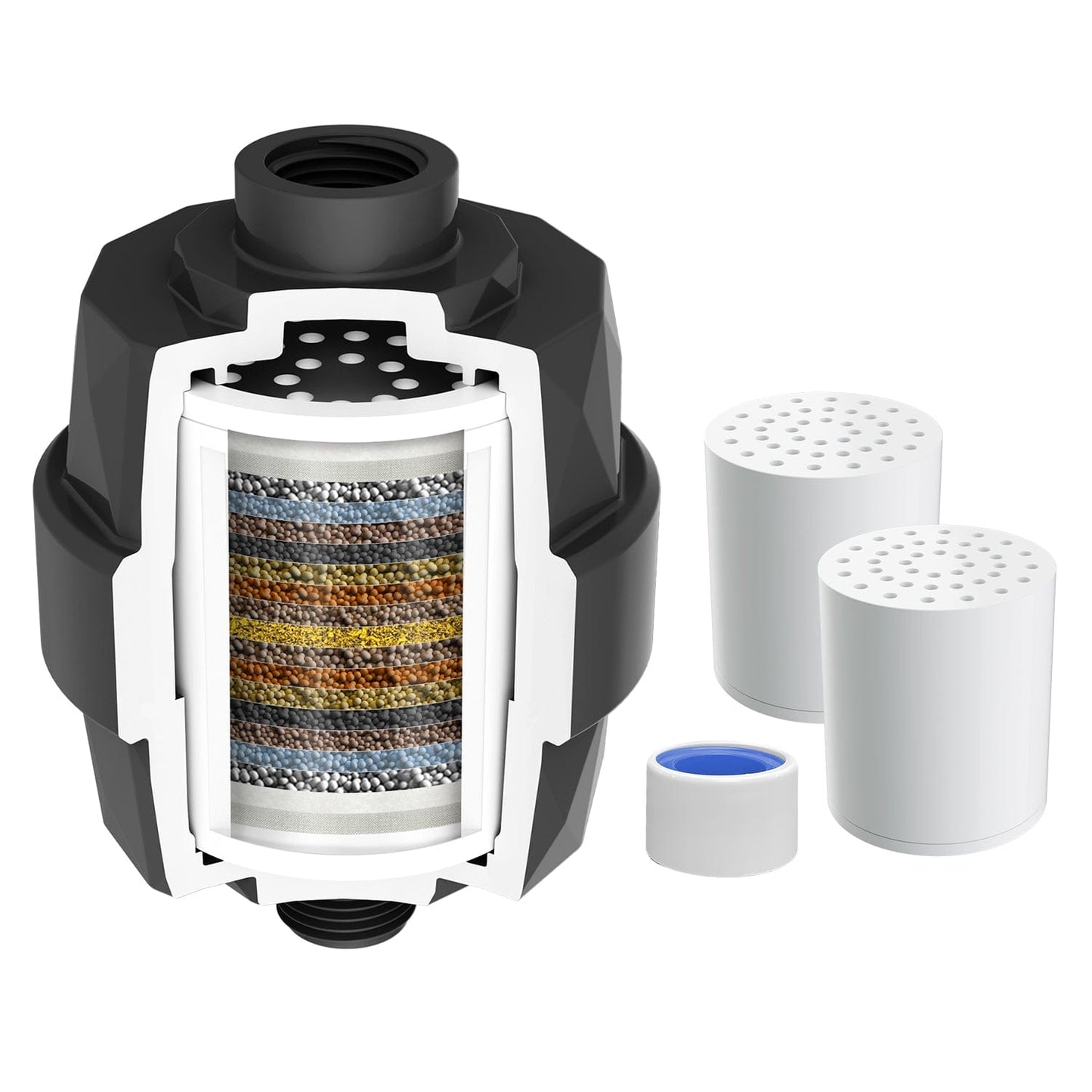 Hibbent Shop Hibbent Shower Filter for Hard Water, High Output Shower Head Filter to Remove Chlorine and Fluoride, 20 Stage Showerhead Filter with Vitamin C