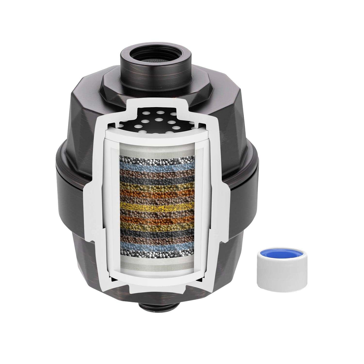 Hibbent Shop Hibbent Shower Filter for Hard Water, High Output Shower Head Filter to Remove Chlorine and Fluoride, 20 Stage Showerhead Filter with Vitamin C