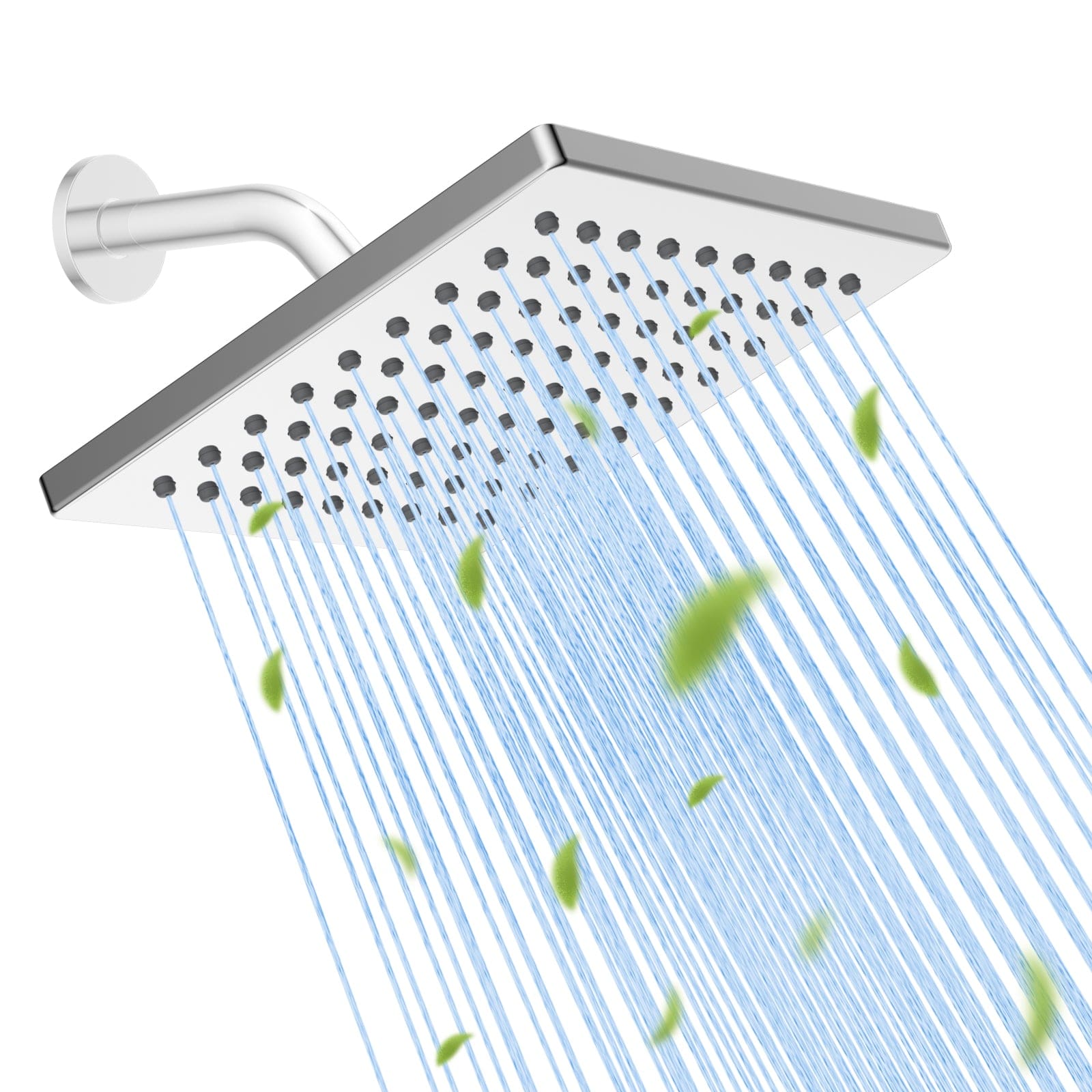 Hibbent Shop Hibbent Thickness Metal Rain Shower Head, 6'' High Pressure Rainfall Shower Head, Square Bathroom Waterfall Shower Heads, High Flow Fixed Showerheads with Adjustable Brass Ball Joint, Brushed Nickel Hibbent Thickness Metal Rain Shower Head, 6'' High Pressure Rainfall Shower Head, Square Bathroom Waterfall Shower Heads, High Flow Fixed Showerheads with Adjustable Brass Ball Joint, Brushed Nickel