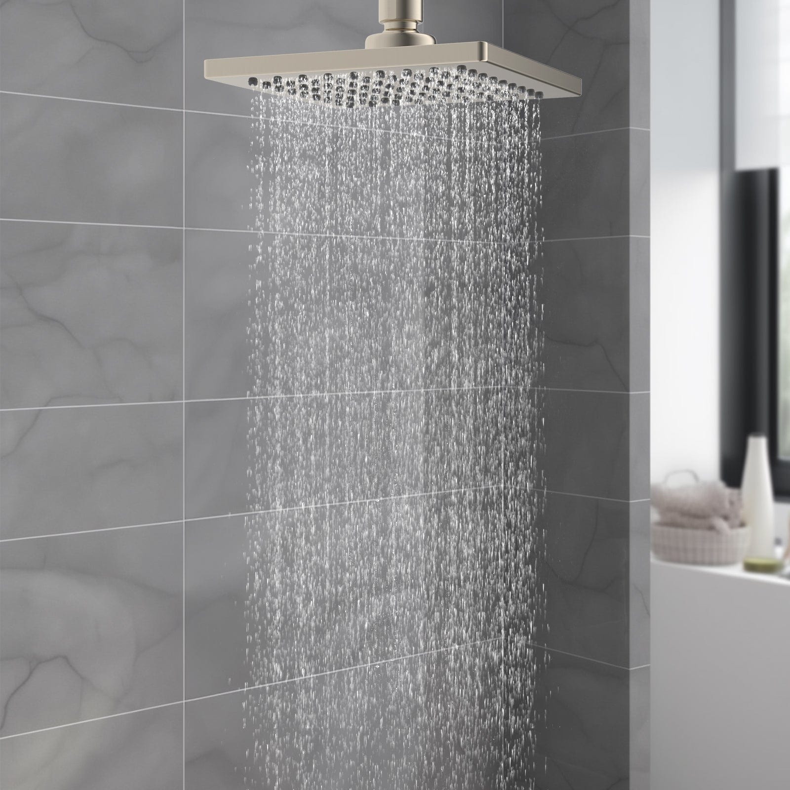 Hibbent Shop Hibbent Thickness Metal Rain Shower Head, 6'' High Pressure Rainfall Shower Head, Square Bathroom Waterfall Shower Heads, High Flow Fixed Showerheads with Adjustable Brass Ball Joint, Brushed Nickel Hibbent Thickness Metal Rain Shower Head, 6'' High Pressure Rainfall Shower Head, Square Bathroom Waterfall Shower Heads, High Flow Fixed Showerheads with Adjustable Brass Ball Joint, Brushed Nickel