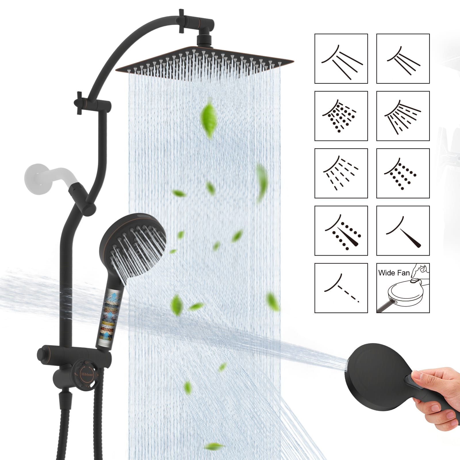 Hibbent Shop Shower Heads Hibbent 10'' All Metal Showerhead Combo & 10 Mode Filtered Handheld | High Pressure Stainless Steel Showerhead, 4-way Diverter, Heightened All Metal Extension Arm, 71'' Hose & Holder, Easy Reach Hibbent 10'' All Metal Showerhead Combo & 10 Mode Filtered Handheld | High Pressure Stainless Steel Showerhead, 4-way Diverter, Heightened All Metal Extension Arm, 71'' Hose & Holder, Easy Reach