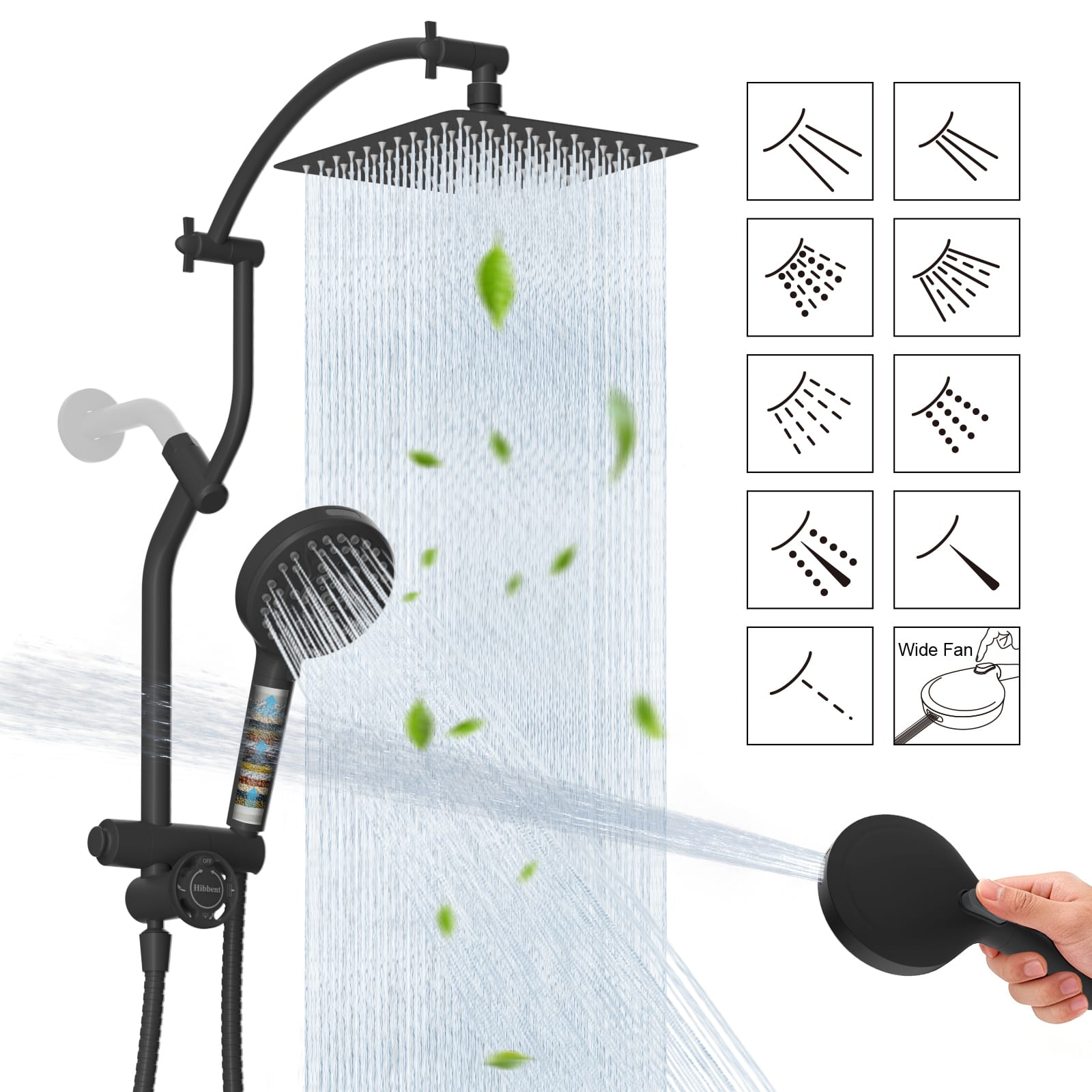 Hibbent Shop Shower Heads Hibbent 10'' All Metal Showerhead Combo & 10 Mode Filtered Handheld | High Pressure Stainless Steel Showerhead, 4-way Diverter, Heightened All Metal Extension Arm, 71'' Hose & Holder, Easy Reach Hibbent 10'' All Metal Showerhead Combo & 10 Mode Filtered Handheld | High Pressure Stainless Steel Showerhead, 4-way Diverter, Heightened All Metal Extension Arm, 71'' Hose & Holder, Easy Reach