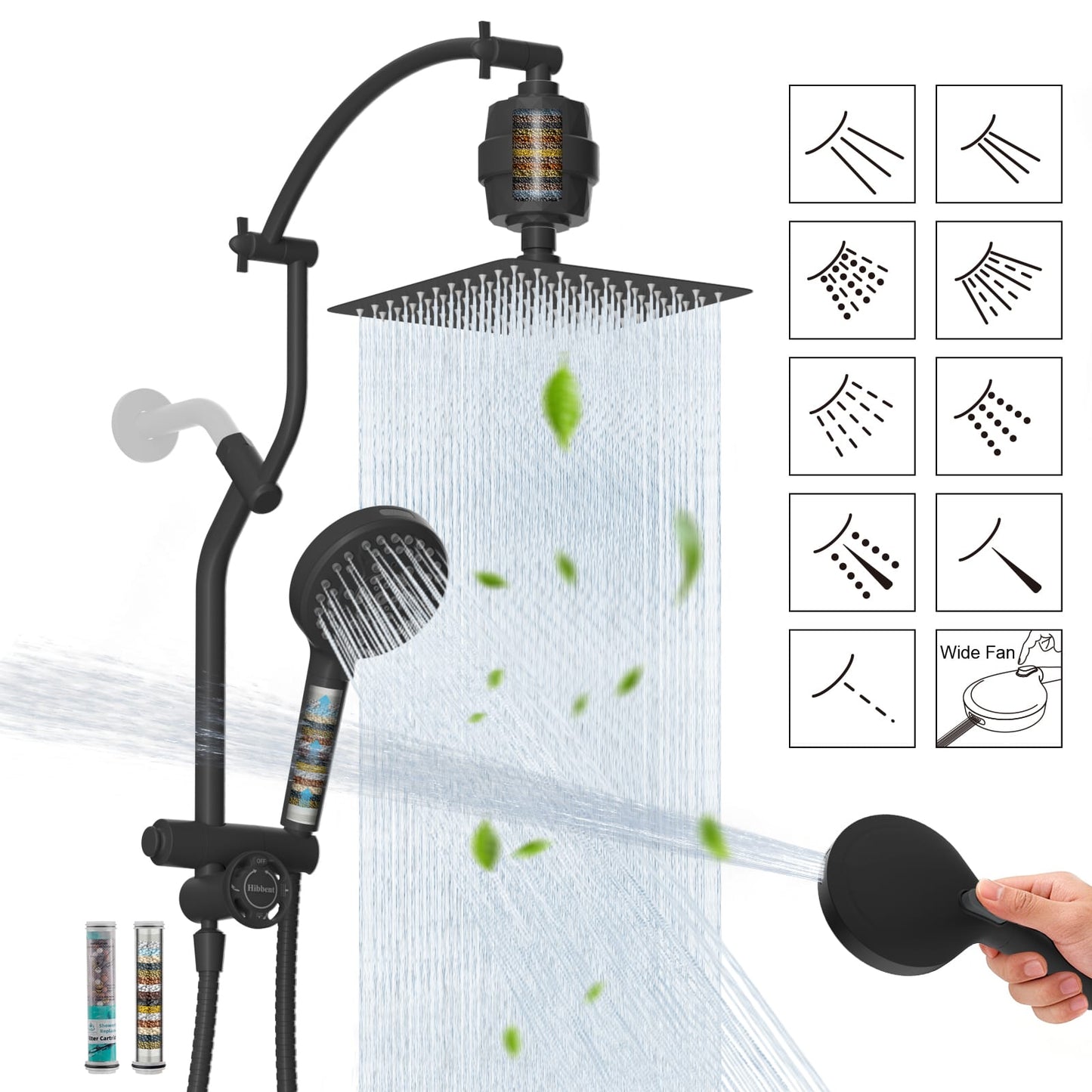 Hibbent Shop Shower Heads Hibbent 10'' All Metal Showerhead Combo & 10 Mode Filtered Handheld | High Pressure Stainless Steel Showerhead, 4-way Diverter, Heightened All Metal Extension Arm, 71'' Hose & Holder, Easy Reach Hibbent 10'' All Metal Showerhead Combo & 10 Mode Filtered Handheld | High Pressure Stainless Steel Showerhead, 4-way Diverter, Heightened All Metal Extension Arm, 71'' Hose & Holder, Easy Reach