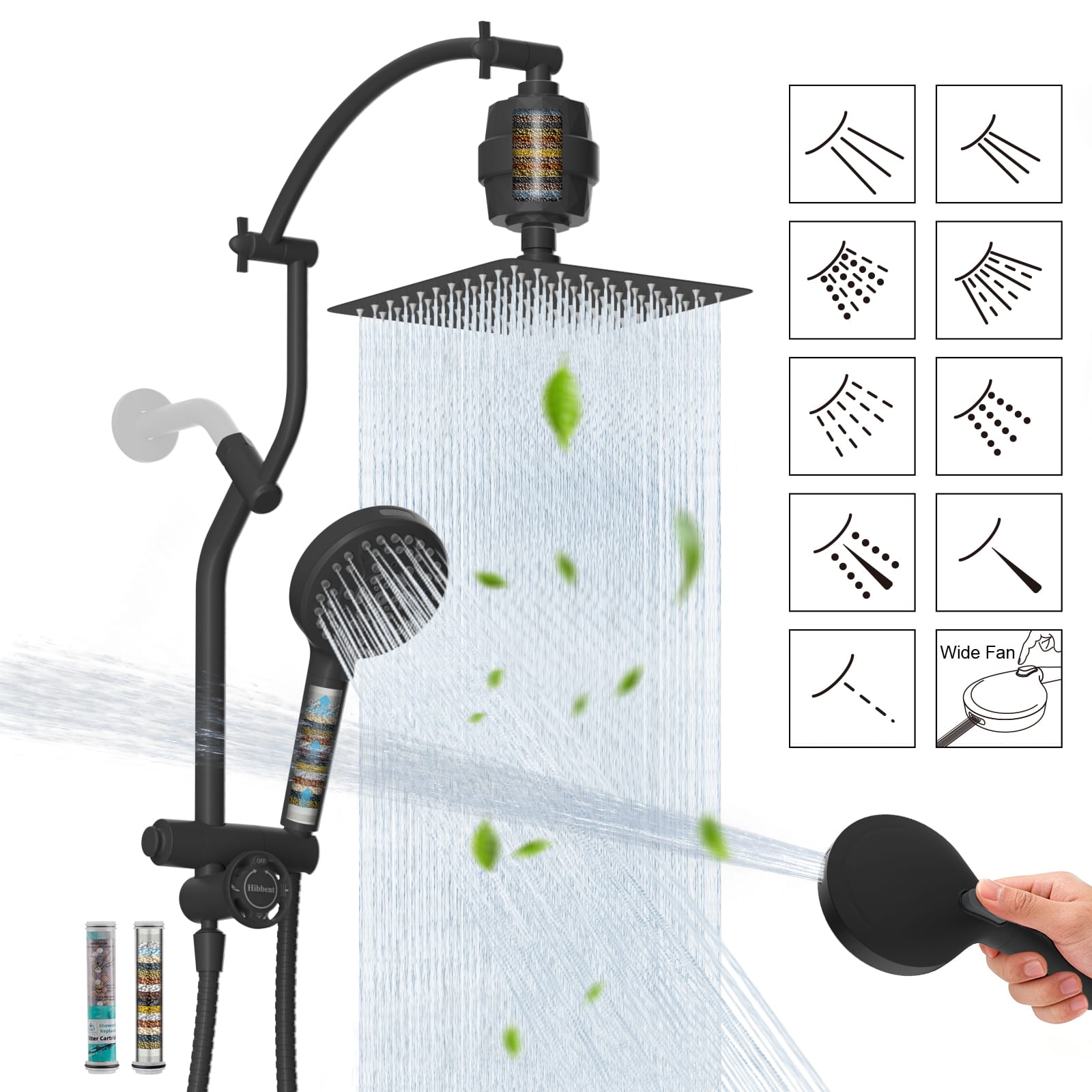 Hibbent Shop Shower Heads Hibbent 10'' All Metal Showerhead Combo & 10 Mode Filtered Handheld | High Pressure Stainless Steel Showerhead, 4-way Diverter, Heightened All Metal Extension Arm, 71'' Hose & Holder, Easy Reach Hibbent 10'' All Metal Showerhead Combo & 10 Mode Filtered Handheld | High Pressure Stainless Steel Showerhead, 4-way Diverter, Heightened All Metal Extension Arm, 71'' Hose & Holder, Easy Reach