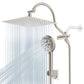 Hibbent Shop Shower Heads Hibbent 12'' All Metal Shower Head, High Pressure Rainfall Shower Head/Handheld Showerhead Combo/ 12'' Adjustable Curved Shower Extension Arm, 10-Spray, 71'' Adhesive Showerhead Holder, Brushed Nickel Hibbent 12'' All Metal Shower Head, High Pressure Rainfall Shower Head/Handheld Showerhead Combo/ 12'' Adjustable Curved Shower Extension Arm, 10-Spray, 71'' Adhesive Showerhead Holder, Brushed Nickel