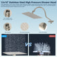 Hibbent Shop Shower Heads Hibbent 12'' All Metal Shower Head, High Pressure Rainfall Shower Head/Handheld Showerhead Combo/ 12'' Adjustable Curved Shower Extension Arm, 10-Spray, 71'' Adhesive Showerhead Holder, Brushed Nickel Hibbent 12'' All Metal Shower Head, High Pressure Rainfall Shower Head/Handheld Showerhead Combo/ 12'' Adjustable Curved Shower Extension Arm, 10-Spray, 71'' Adhesive Showerhead Holder, Brushed Nickel