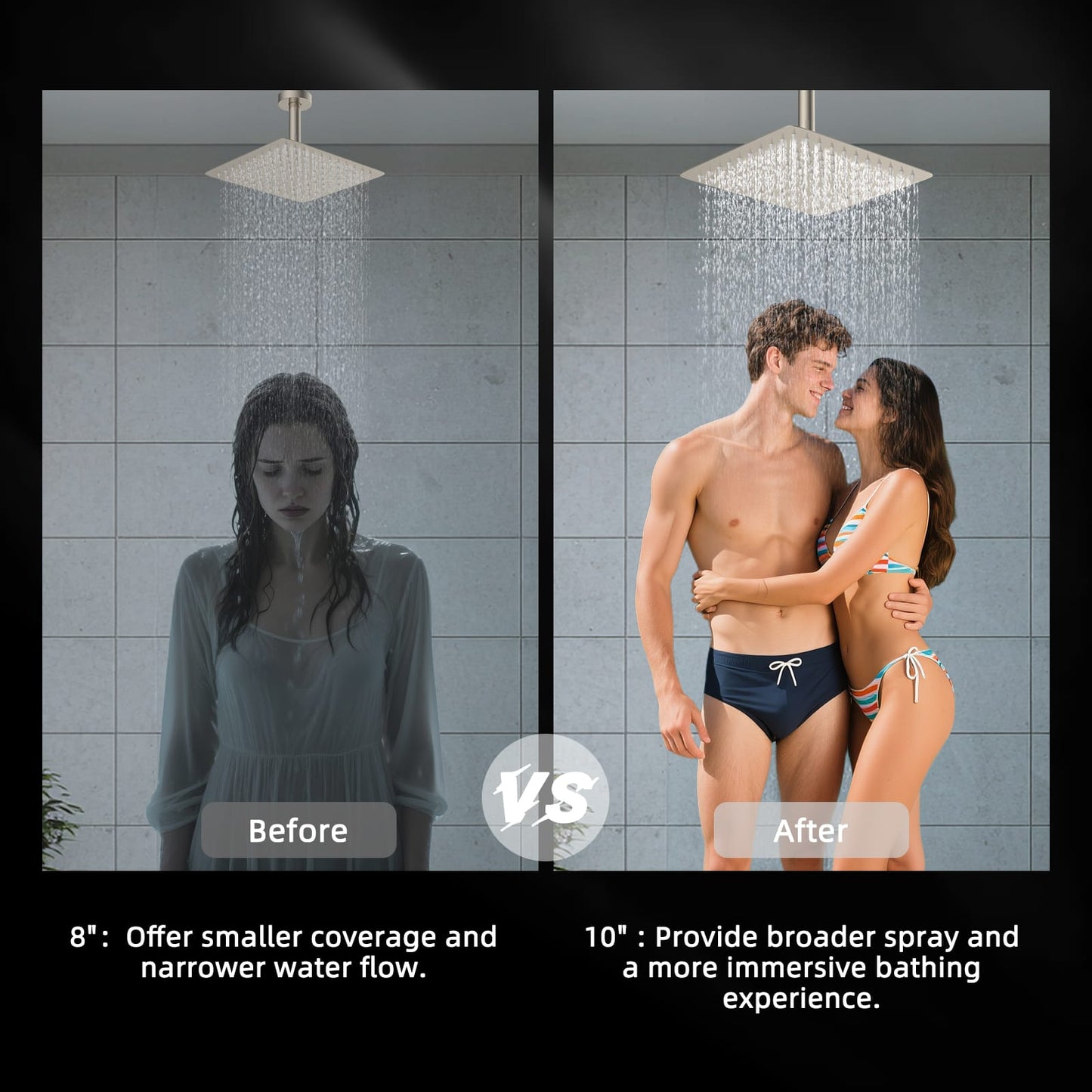 Hibbent Shop Shower Heads Hibbent All Metal 10x9 Inch Shower Head, High Pressure Stainless Steel Rain Showerheads, Bathroom Rainfall Showerhead with Ultra-thin Design, Adjustable Brass Joint, Silicone Nozzles, Brushed Nickel Hibbent All Metal 10x9 Inch Shower Head, High Pressure Stainless Steel Rain Showerheads, Bathroom Rainfall Showerhead with Ultra-thin Design, Adjustable Brass Joint, Silicone Nozzles, Brushed Nickel