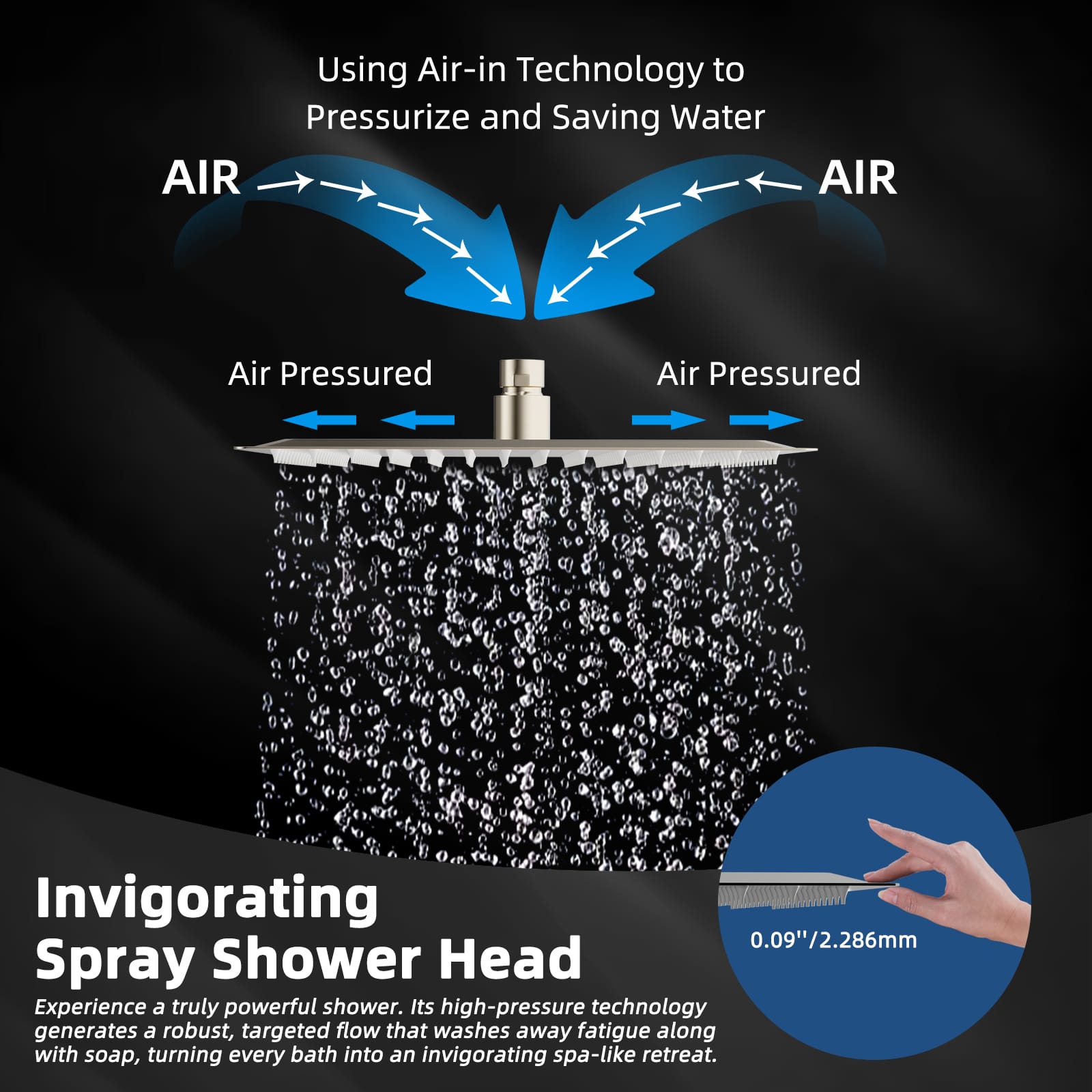 Hibbent Shop Shower Heads Hibbent All Metal 10x9 Inch Shower Head, High Pressure Stainless Steel Rain Showerheads, Bathroom Rainfall Showerhead with Ultra-thin Design, Adjustable Brass Joint, Silicone Nozzles, Brushed Nickel Hibbent All Metal 10x9 Inch Shower Head, High Pressure Stainless Steel Rain Showerheads, Bathroom Rainfall Showerhead with Ultra-thin Design, Adjustable Brass Joint, Silicone Nozzles, Brushed Nickel