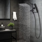 Hibbent Shop Shower Heads Hibbent All Metal CUPC Certified 10'' Rainfall Shower Head, Dual Shower Head Combo, High Pressure Handheld 4 Sprays Shower Wand, 16'' Adjustable Extension Arm, 71'' Hose, Shower Holder, Matte Black Hibbent All Metal CUPC Certified 10'' Rainfall Shower Head, Dual Shower Head Combo, High Pressure Handheld 4 Sprays Shower Wand, 16'' Adjustable Extension Arm, 71'' Hose, Shower Holder, Matte Black
