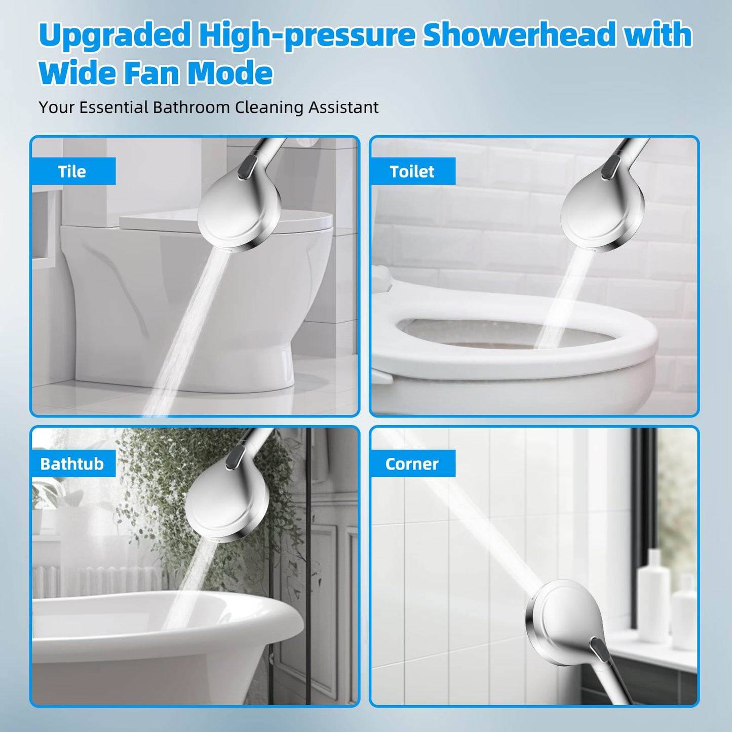 Hibbent Shop Shower Heads Hibbent All Metal CUPC Certified Shower Head, 10'' High Pressure Rainfall Shower Head, Handheld Showerhead Combo with 12'' Adjustable Extension Arm, 10-Spray, 71'' Shower Hose, Shower Holder, Chrome Hibbent All Metal CUPC Certified Shower Head, 10'' High Pressure Rainfall Shower Head, Handheld Showerhead Combo with 12'' Adjustable Extension Arm, 10-Spray, 71'' Shower Hose, Shower Holder, Chrome