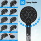 Hibbent Shop Shower Heads Hibbent All Metal CUPC Certified Shower Head, 8'' High Pressure Rainfall Shower Head, Handheld Showerhead Combo, 12'' Adjustable Extension Arm, 10 Sprays, 71'' Hose, Shower Holder, Matte Black Hibbent All Metal CUPC Certified Shower Head, 8'' High Pressure Rainfall Shower Head, Handheld Showerhead Combo, 12'' Adjustable Extension Arm, 10 Sprays, 71'' Hose, Shower Holder, Matte Black