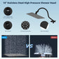 Hibbent Shop Shower Heads Hibbent All Metal High Pressure Rainfall 10'' Shower Head, CUPC Certified Handheld Showerhead Combo, 12'' Adjustable Shower Extension Arm, 10-Spray, 71'' Hose, Adhesive Showerhead Holder, Matte Black Hibbent All Metal High Pressure Rainfall 10'' Shower Head, CUPC Certified Handheld Showerhead Combo, 12'' Adjustable Shower Extension Arm, 10-Spray, 71'' Hose, Adhesive Showerhead Holder, Matte Black