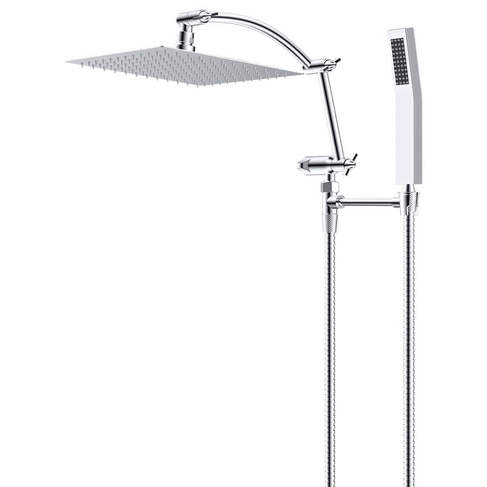 Hibbent All Metal Rain Shower Head Combo & Handheld Shower Wand Adjust Hibbent Shop