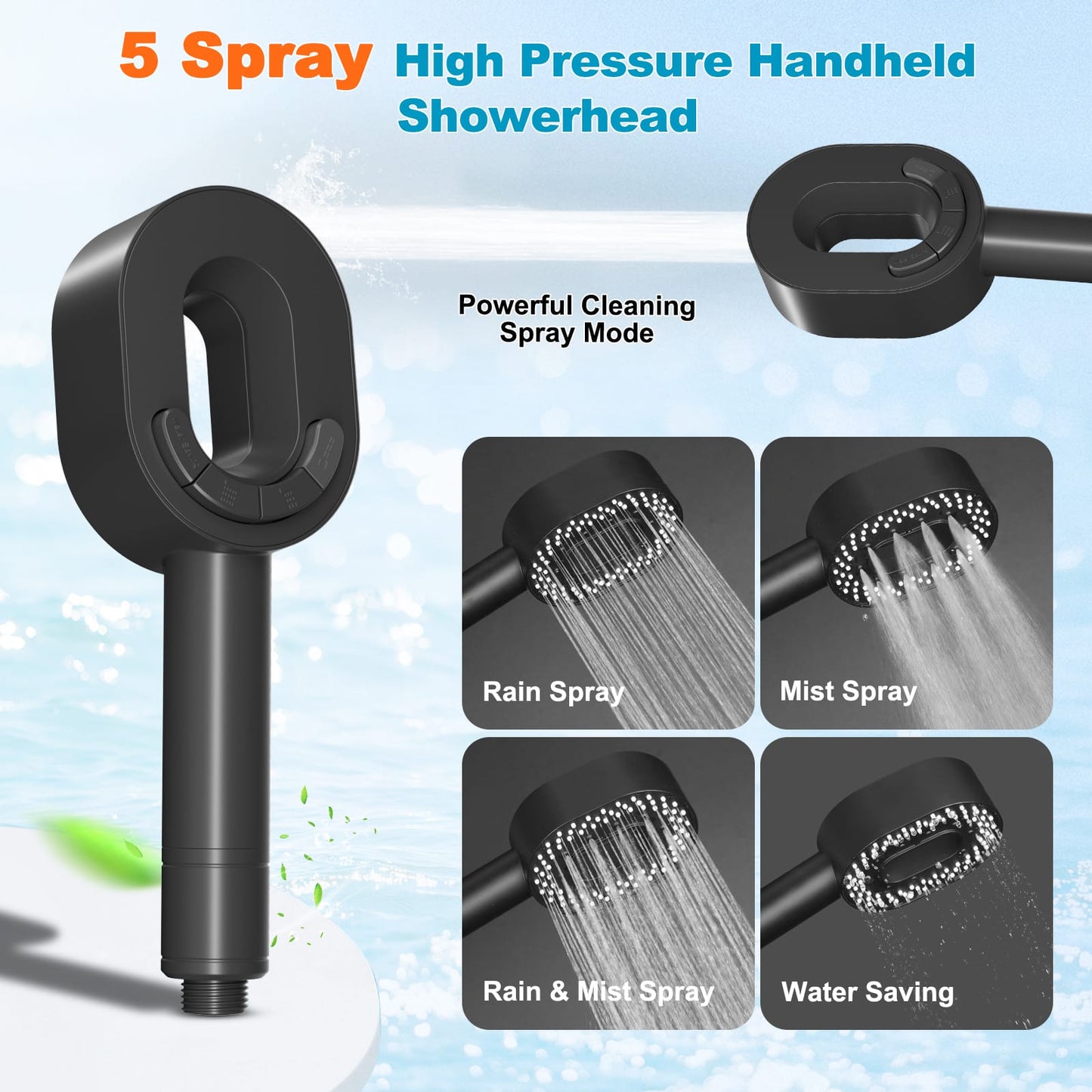 Hibbent Shop Shower Heads Hibbent Filtered Showerhead with handheld, High Pressure 5 Sprays Handheld Shower Head with Brass Holder& 71" Metal Hose, Water Softener for Hard Water-Remove Chlorine, Reduces Dry Itchy Skin Hibbent Filtered Showerhead with handheld, High Pressure 5 Sprays Handheld Shower Head with Brass Holder& 71" Metal Hose, Water Softener for Hard Water-Remove Chlorine, Reduces Dry Itchy Skin