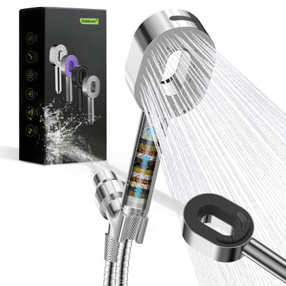 Hibbent Shop Shower Heads Hibbent Filtered Showerhead with handheld, High Pressure 5 Sprays Handheld Shower Head with Brass Holder& 71" Metal Hose, Water Softener for Hard Water-Remove Chlorine, Reduces Dry Itchy Skin Hibbent Filtered Showerhead with handheld, High Pressure 5 Sprays Handheld Shower Head with Brass Holder& 71" Metal Hose, Water Softener for Hard Water-Remove Chlorine, Reduces Dry Itchy Skin