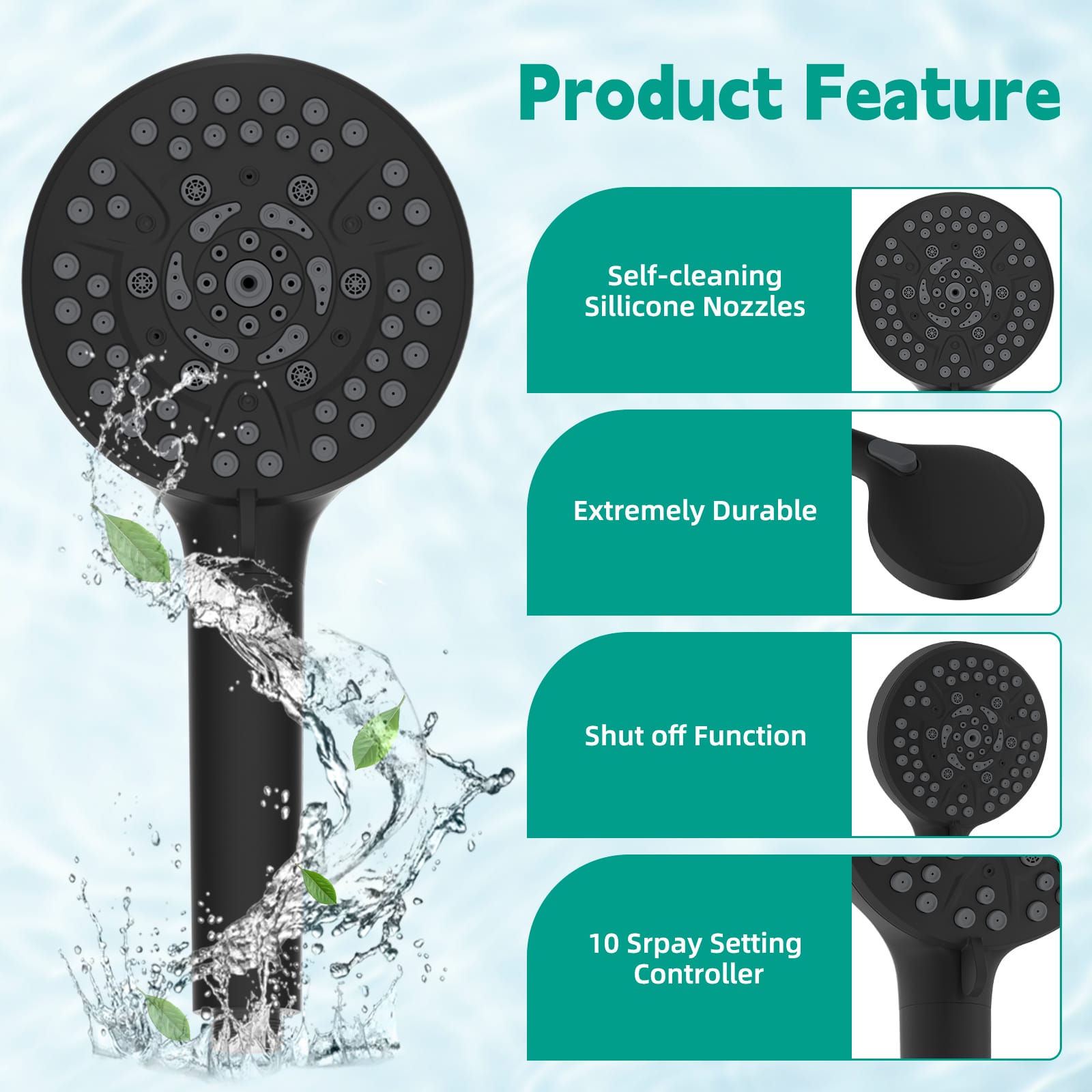 Hibbent Shop Shower Heads Hibbent High Pressure 10-mode Shower Head, Filtered Handheld Showerhead with Adjustable Brass Joint Holder, 71" Metal Hose, Improve Skin & Hair, Built-in Power Wash to Clean Tub & Pets, Black Hibbent High Pressure 10-mode Shower Head, Filtered Handheld Showerhead with Adjustable Brass Joint Holder, 71" Metal Hose, Improve Skin & Hair, Built-in Power Wash to Clean Tub & Pets, Black