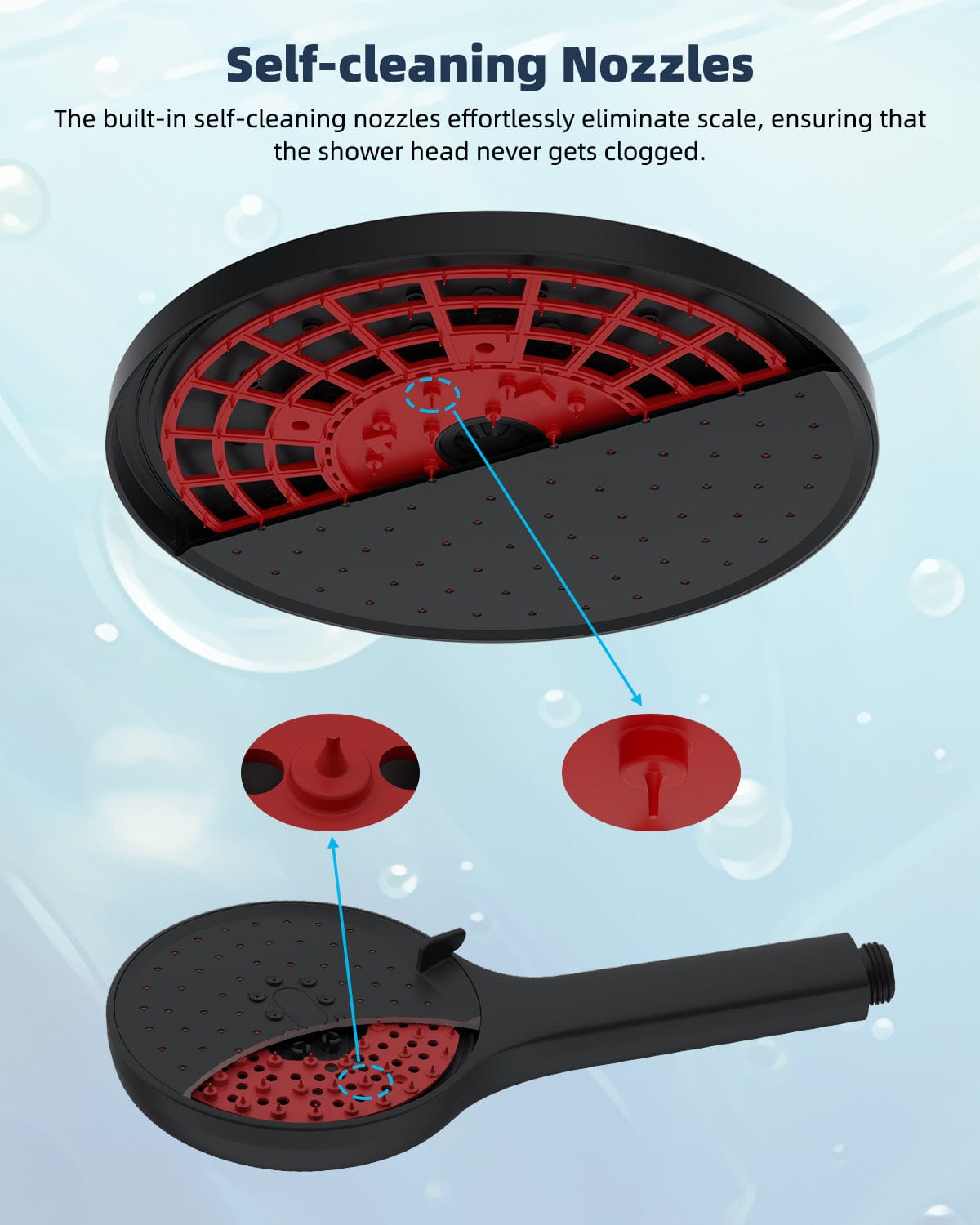 Hibbent Shop Shower Heads Hibbent Self-cleaning Shower Head, 10'' High Pressure Rainfall Shower Head, Showerhead Combo/Handheld Shower Head, 12'' Adjustable Curved Shower Extension Arm, 71'' Hose, 2 Shower Holders, Matte Black Hibbent Self-cleaning Shower Head, 10'' High Pressure Rainfall Shower Head, Showerhead Combo/Handheld Shower Head, 12'' Adjustable Curved Shower Extension Arm, 71'' Hose, 2 Shower Holders, Matte Black