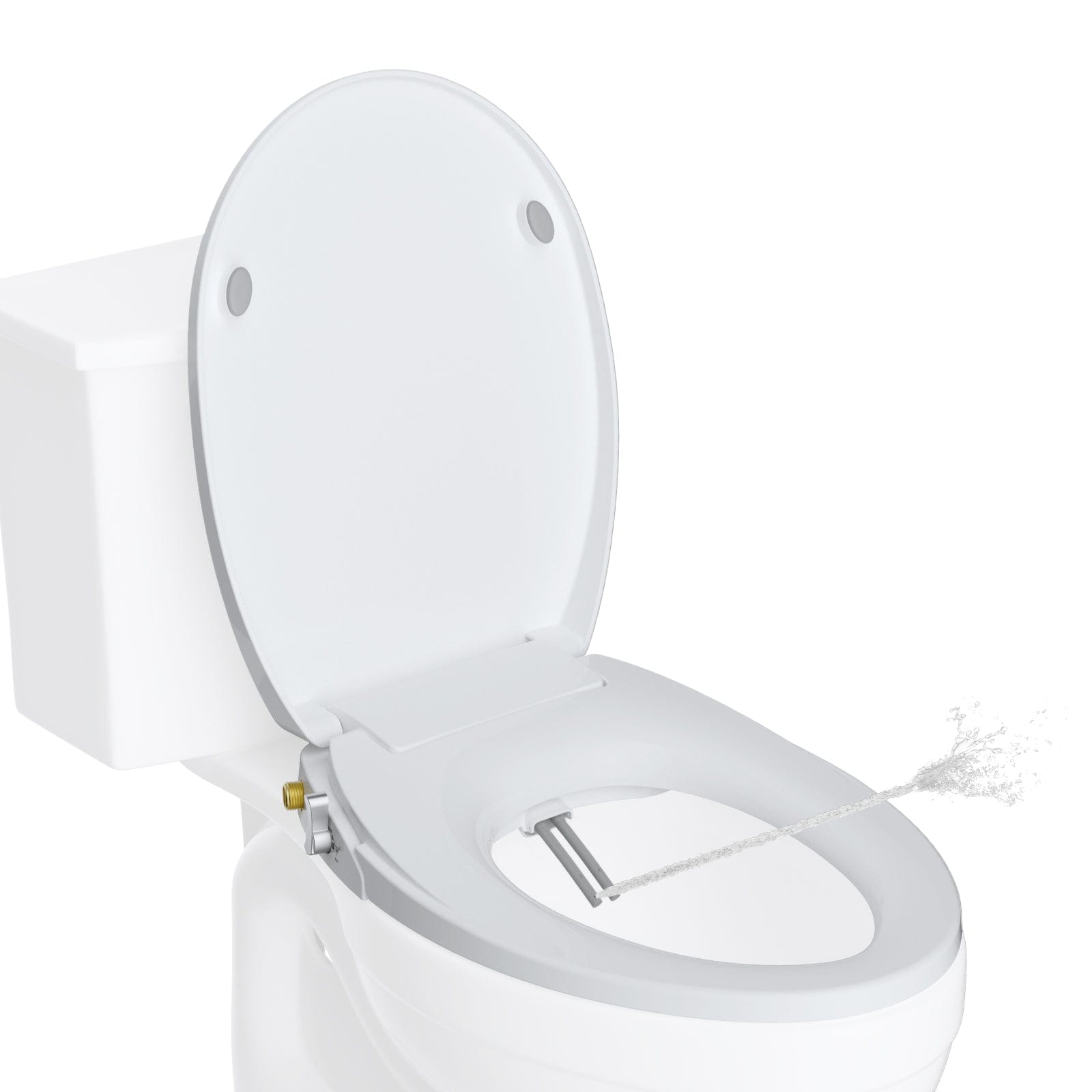 Hibbent Shop Toilet Seats Hibbent Round Bidet Toilet Seat with Slow Close, Non-Electric Bidet Attachment for Toilet Seat with Dual Nozzle, Bidet Sprayer with Adjustable Self-Cleaning Nozzles, Brass T Adapter Hibbent Round Bidet Toilet Seat with Slow Close, Non-Electric Bidet Attachment for Toilet Seat with Dual Nozzle, Bidet Sprayer with Adjustable Self-Cleaning Nozzles, Brass T Adapter