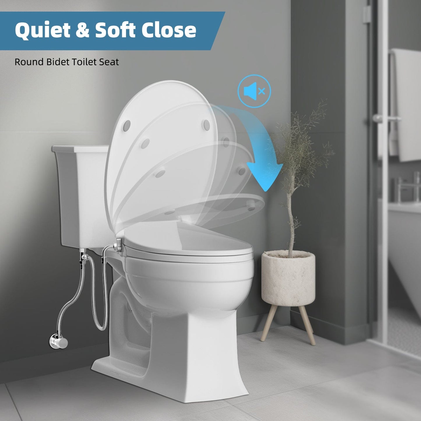 Hibbent Shop Toilet Seats Hibbent Round Bidet Toilet Seat with Slow Close, Non-Electric Bidet Attachment for Toilet Seat with Dual Nozzle, Bidet Sprayer with Adjustable Self-Cleaning Nozzles, Brass T Adapter Hibbent Round Bidet Toilet Seat with Slow Close, Non-Electric Bidet Attachment for Toilet Seat with Dual Nozzle, Bidet Sprayer with Adjustable Self-Cleaning Nozzles, Brass T Adapter