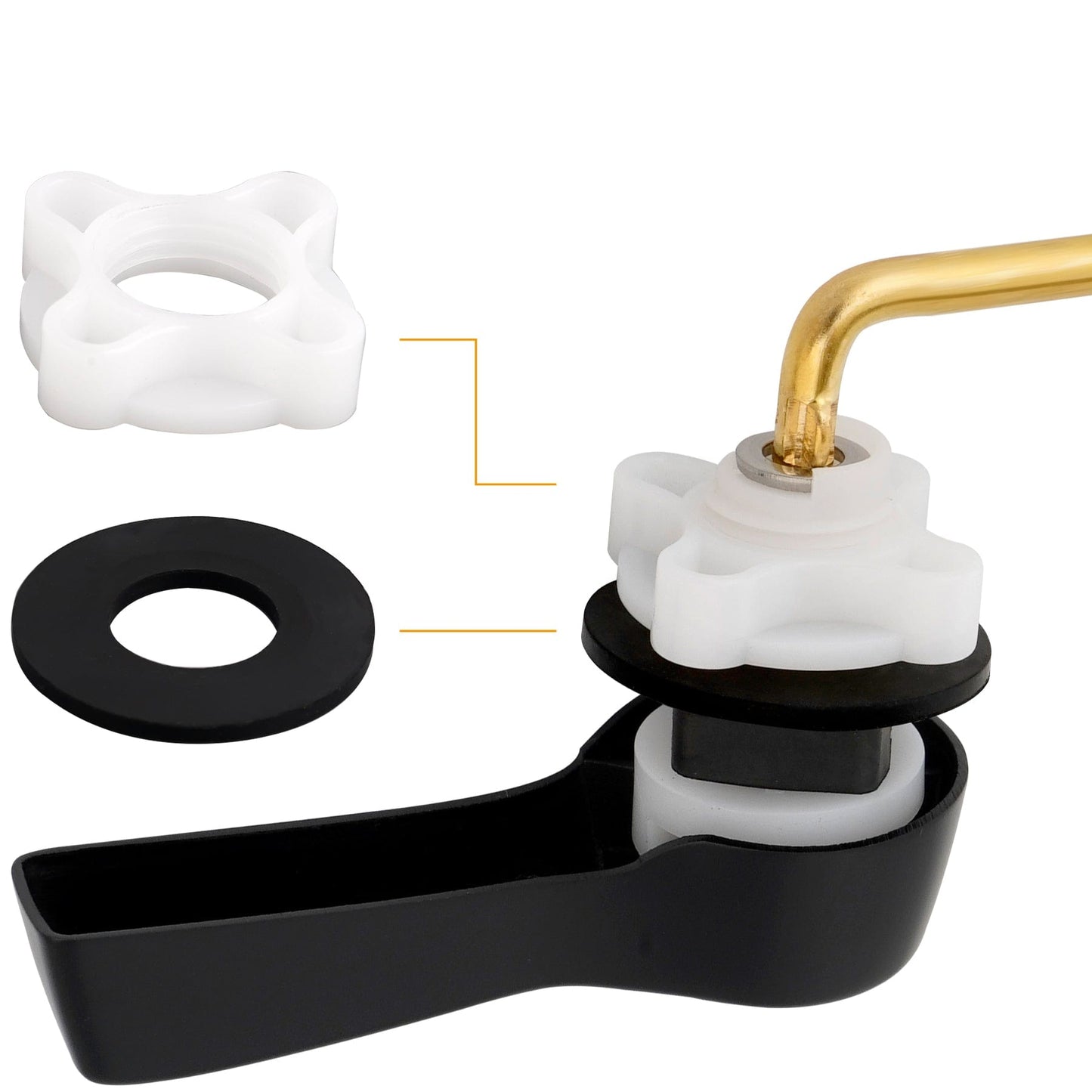 Hibbent Shop Toilet Tank Levers Hibbent 2 Pack Universal Front Mount Toilet Handle Tank Flush Lever Replacement Handle with 2 Pieces Stainless Steel Flapper Chains for Most Front Mount Toilets - Matte Black Finish Hibbent 2 Pack Universal Front Mount Toilet Handle Tank Flush Lever Replacement Handle with 2 Pieces Stainless Steel Flapper Chains for Most Front Mount Toilets - Matte Black Finish