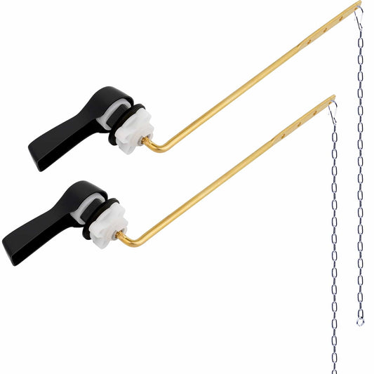 Hibbent Shop Toilet Tank Levers Hibbent 2 Pack Universal Front Mount Toilet Handle Tank Flush Lever Replacement Handle with 2 Pieces Stainless Steel Flapper Chains for Most Front Mount Toilets - Matte Black Finish Hibbent 2 Pack Universal Front Mount Toilet Handle Tank Flush Lever Replacement Handle with 2 Pieces Stainless Steel Flapper Chains for Most Front Mount Toilets - Matte Black Finish