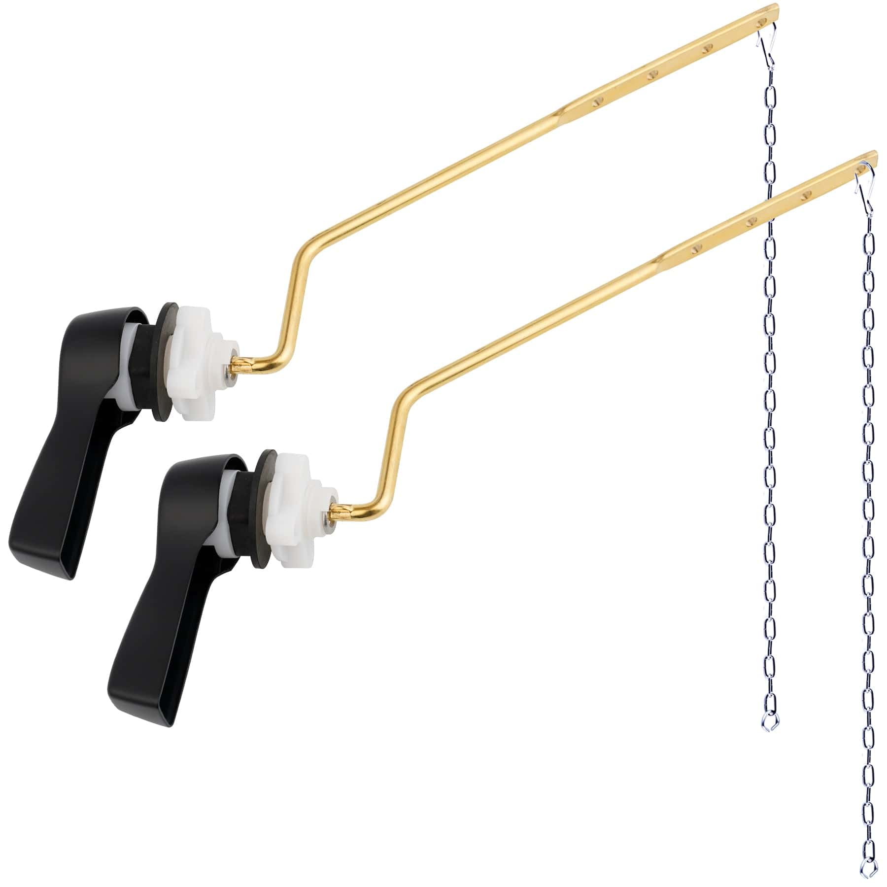 Hibbent Shop Toilet Tank Levers Hibbent 2 Pack Universal Side Mount Toilet Handle Angle-Mount Adjustable Tank Flush Lever Replacement Handle with 2 Pieces Stainless Steel Flapper Chains for Most Side Mount Toilets-Matte Black Hibbent 2 Pack Universal Side Mount Toilet Handle Angle-Mount Adjustable Tank Flush Lever Replacement Handle with 2 Pieces Stainless Steel Flapper Chains for Most Side Mount Toilets-Matte Black