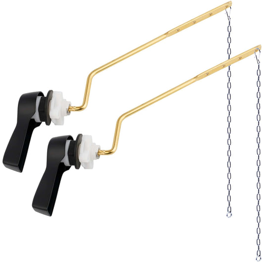 Hibbent Shop Toilet Tank Levers Hibbent 2 Pack Universal Side Mount Toilet Handle Angle-Mount Adjustable Tank Flush Lever Replacement Handle with 2 Pieces Stainless Steel Flapper Chains for Most Side Mount Toilets-Matte Black Hibbent 2 Pack Universal Side Mount Toilet Handle Angle-Mount Adjustable Tank Flush Lever Replacement Handle with 2 Pieces Stainless Steel Flapper Chains for Most Side Mount Toilets-Matte Black