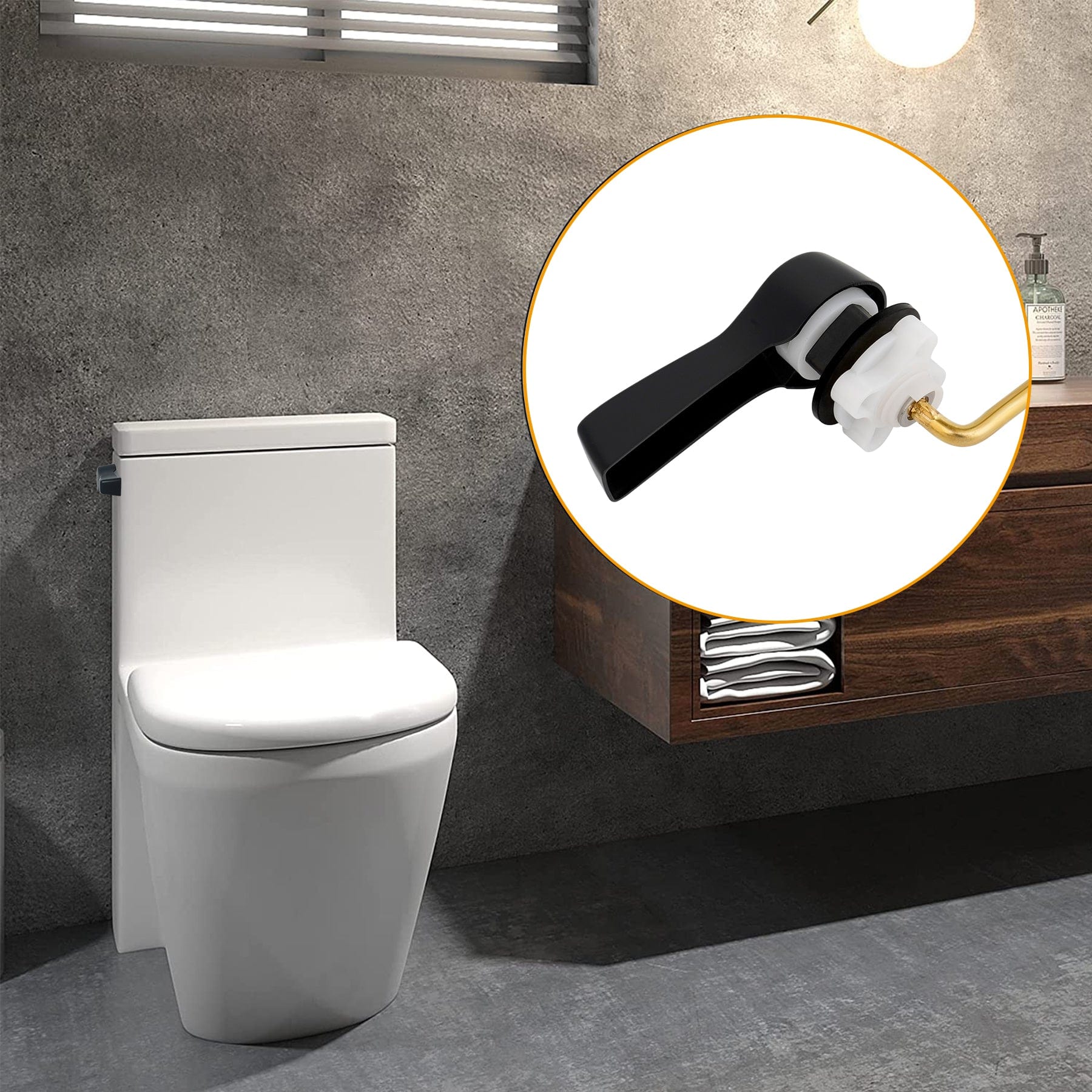 Hibbent Shop Toilet Tank Levers Hibbent 2 Pack Universal Side Mount Toilet Handle Angle-Mount Adjustable Tank Flush Lever Replacement Handle with 2 Pieces Stainless Steel Flapper Chains for Most Side Mount Toilets-Matte Black Hibbent 2 Pack Universal Side Mount Toilet Handle Angle-Mount Adjustable Tank Flush Lever Replacement Handle with 2 Pieces Stainless Steel Flapper Chains for Most Side Mount Toilets-Matte Black