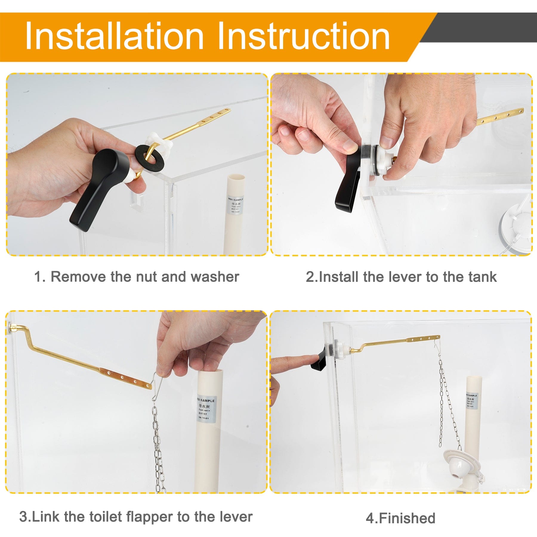 Hibbent Shop Toilet Tank Levers Hibbent 2 Pack Universal Side Mount Toilet Handle Angle-Mount Adjustable Tank Flush Lever Replacement Handle with 2 Pieces Stainless Steel Flapper Chains for Most Side Mount Toilets-Matte Black Hibbent 2 Pack Universal Side Mount Toilet Handle Angle-Mount Adjustable Tank Flush Lever Replacement Handle with 2 Pieces Stainless Steel Flapper Chains for Most Side Mount Toilets-Matte Black