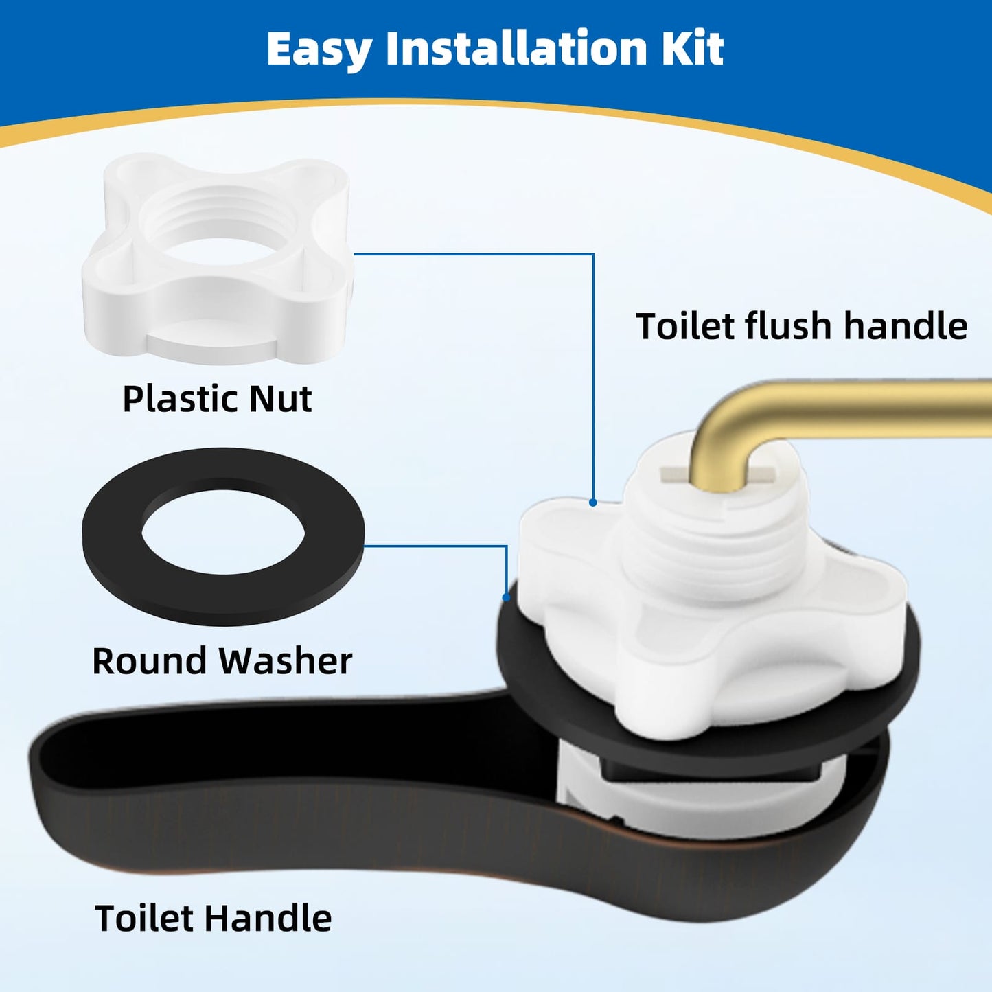 Hibbent Shop Toilet Tank Levers Hibbent Metal Front Mount Toilet Handle Replacement Kit, Metal Flush Lever, Universal Toilet Flush Handle Fits Front-Mount Tanks, Stainless Steel Flapper Chains, 4 Adjustable Holes, Oil Rubbed Bronze Hibbent Metal Front Mount Toilet Handle Replacement Kit, Metal Flush Lever, Universal Toilet Flush Handle Fits Front-Mount Tanks, Stainless Steel Flapper Chains, 4 Adjustable Holes, Oil Rubbed Bronze