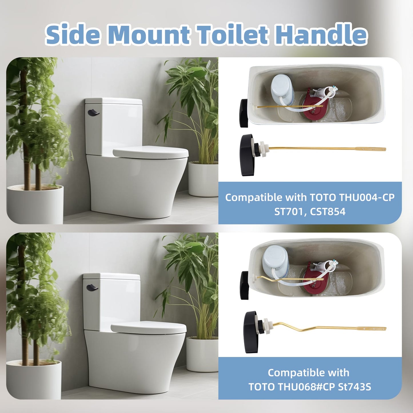 Hibbent Shop Toilet Tank Levers Hibbent Toilet Handle Tank Flush Lever Replacement Compatible with TOTOTHU004-CP Trip Lvr for ST701, CST854, Side Mount Toilet Flush Handle, Toilet Trip Lever, Matte Black Hibbent Toilet Handle Tank Flush Lever Replacement Compatible with TOTOTHU004-CP Trip Lvr for ST701, CST854, Side Mount Toilet Flush Handle, Toilet Trip Lever, Matte Black