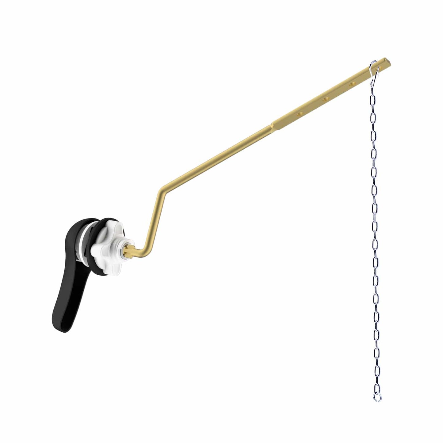 Hibbent Shop Toilet Tank Levers Hibbent Universal Metal Side Mount Toilet Handle with Stainless Steel Flapper Chains, Brass Toilet Flush Lever Replacement Kit with 4 Adjustable Holes for Most Side-Mount Toilets, Matte Black Hibbent Universal Metal Side Mount Toilet Handle with Stainless Steel Flapper Chains, Brass Toilet Flush Lever Replacement Kit with 4 Adjustable Holes for Most Side-Mount Toilets, Matte Black