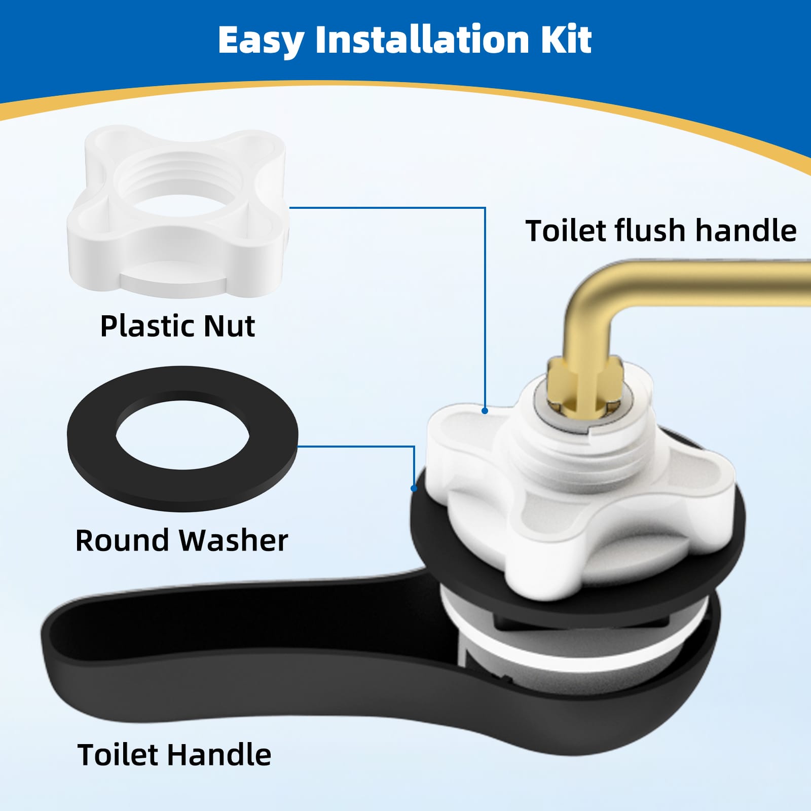 Hibbent Shop Toilet Tank Levers Hibbent Universal Metal Side Mount Toilet Handle with Stainless Steel Flapper Chains, Brass Toilet Flush Lever Replacement Kit with 4 Adjustable Holes for Most Side-Mount Toilets, Matte Black Hibbent Universal Metal Side Mount Toilet Handle with Stainless Steel Flapper Chains, Brass Toilet Flush Lever Replacement Kit with 4 Adjustable Holes for Most Side-Mount Toilets, Matte Black