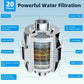 Hibbent Shower Heads Hibbent All Metal 10'' Dual Filtered Rainfall Shower Head Combo, High Pressure Handheld Shower Head with 12'' Adjustable Curved Extension Arm, 20 Stage Shower Filter, 10-spray, 71'' Hose