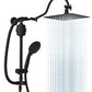 Hibbent Shower Heads Hibbent All Metal 10'' Filtered Rainfall Shower Head Combo for Easy Reach, High Pressure Shower Head System, Handheld Showerhead, Adjustable Holder, 18'' Extension Arm, Shower Filter, 7-spray