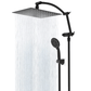 Hibbent Shower Heads Hibbent All Metal Rain Shower Head Combo with Handheld Showerhead Adjustable Extension Arm