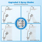Hibbent Shower Heads Hibbent cUPC Certified All Metal 8" Rainfall Showerhead Combo, High Pressure Shower Head with 10-Spray Mode Handheld, Innovative 4-way Diverter with Pause Mode, 71'' Shower Hose and Holder Hibbent cUPC Certified All Metal 8" Rainfall Showerhead Combo, High Pressure Shower Head with 10-Spray Mode Handheld, Innovative 4-way Diverter with Pause Mode, 71'' Shower Hose and Holder