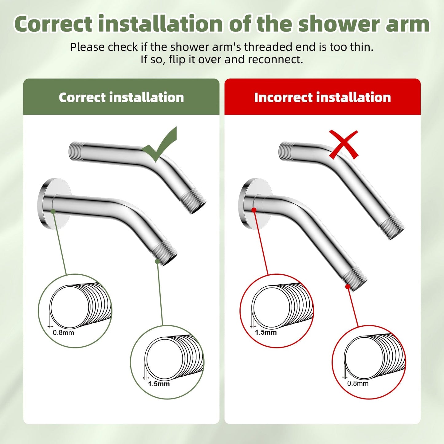 Hibbent Shower Parts Hibbent 6 Inch All Metal Shower Arm with Flange, Solid Brass Shower Head Extension, Pipe Arm Extender, Wall-Mounted Shower Water Outlet Tube with Teflon Tape for Fixed Bathroom Shower Head Hibbent 6 Inch All Metal Shower Arm with Flange, Solid Brass Shower Head Extension, Pipe Arm Extender, Wall-Mounted Shower Water Outlet Tube with Teflon Tape for Fixed Bathroom Shower Head