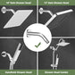 Hibbent Shower Parts Hibbent 6 Inch All Metal Shower Arm with Flange, Solid Brass Shower Head Extension, Pipe Arm Extender, Wall-Mounted Shower Water Outlet Tube with Teflon Tape for Fixed Bathroom Shower Head Hibbent 6 Inch All Metal Shower Arm with Flange, Solid Brass Shower Head Extension, Pipe Arm Extender, Wall-Mounted Shower Water Outlet Tube with Teflon Tape for Fixed Bathroom Shower Head